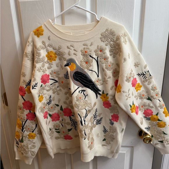 Yitai Mille Fleurs Embroidery Sweater Large NWT - Picture 2 of 15